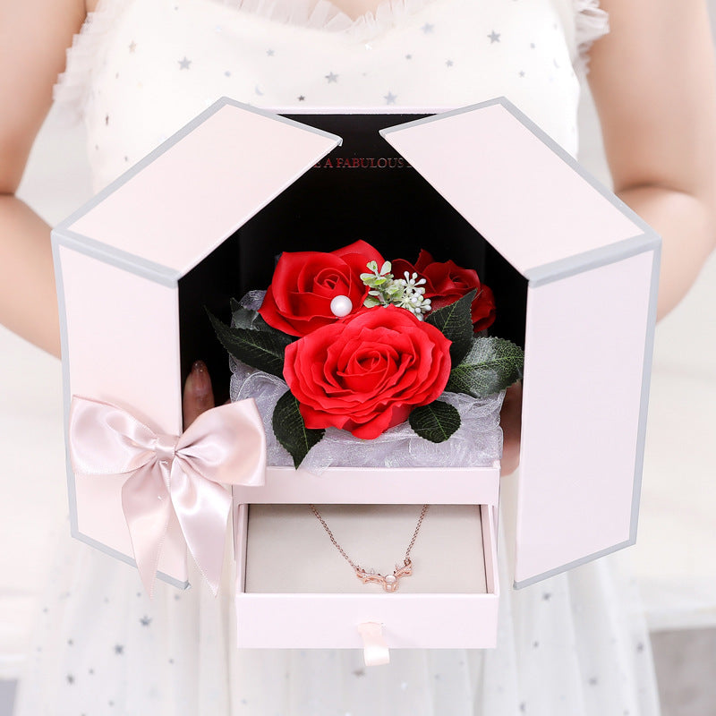 Creative Rose Jewelry Gift Box For Christmas And Valentine's Day